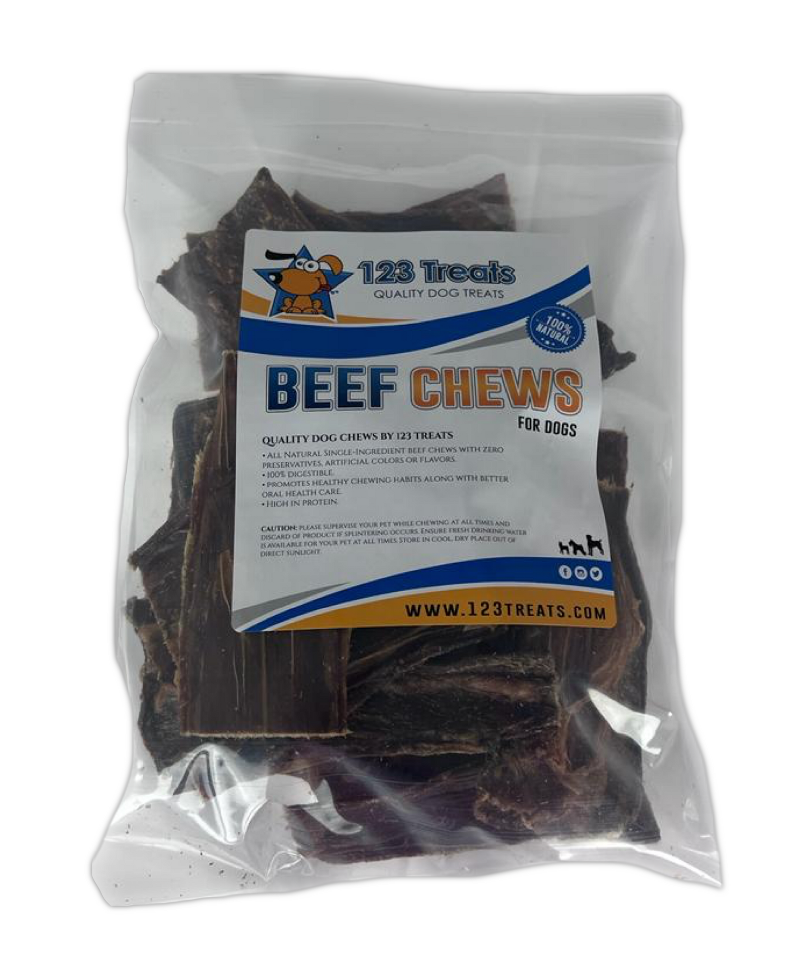 Beef Jerky Treat 5" inches - (25 Count) Chews for dogs-Made in USA