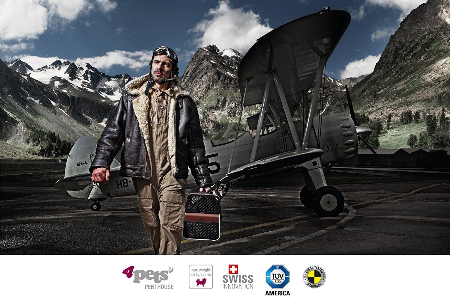 Montreal - Crash Tested Dog Carry on for Small Dogs | Safe Transportation of Small Dogs in a Car | Safe Dog Carrier | 4 Pets