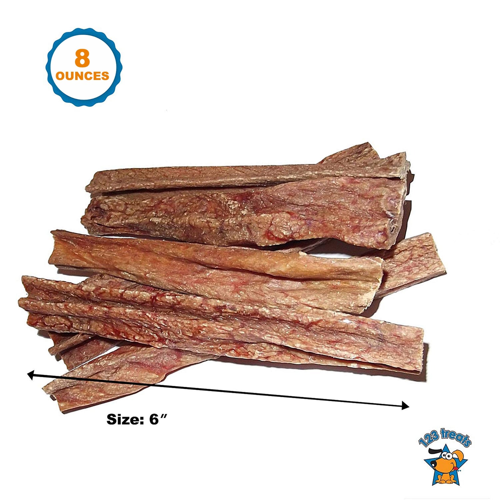 COW UDDER Dog Chews  6" | 100% Natural Beef Chews  - 8oz bag | by 123 Treats