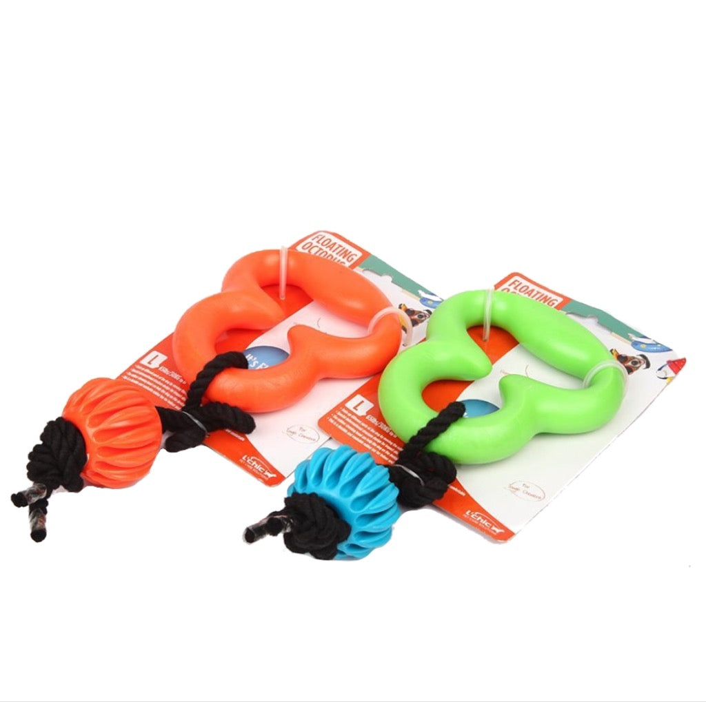Floating Octopus Tough Chew Toy Tug of War Floats on Water