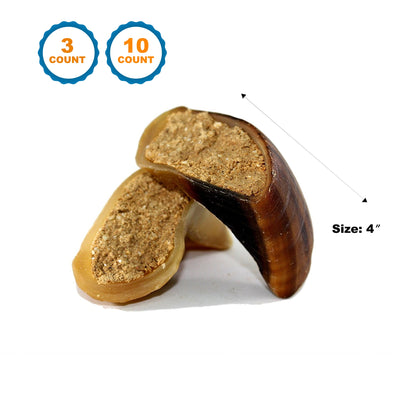 PEANUT BUTTER FILLED COW HOOVES 3 or 10 Count - 100% Natural Dog Dental Treats | Beef Hoof From 123 Treats