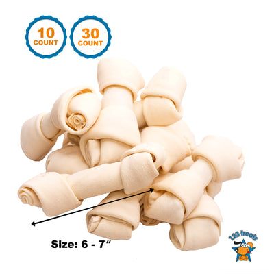 6-7 inches Rawhide Bones Chews for Medium to Large dogs (10 or 30 Count)