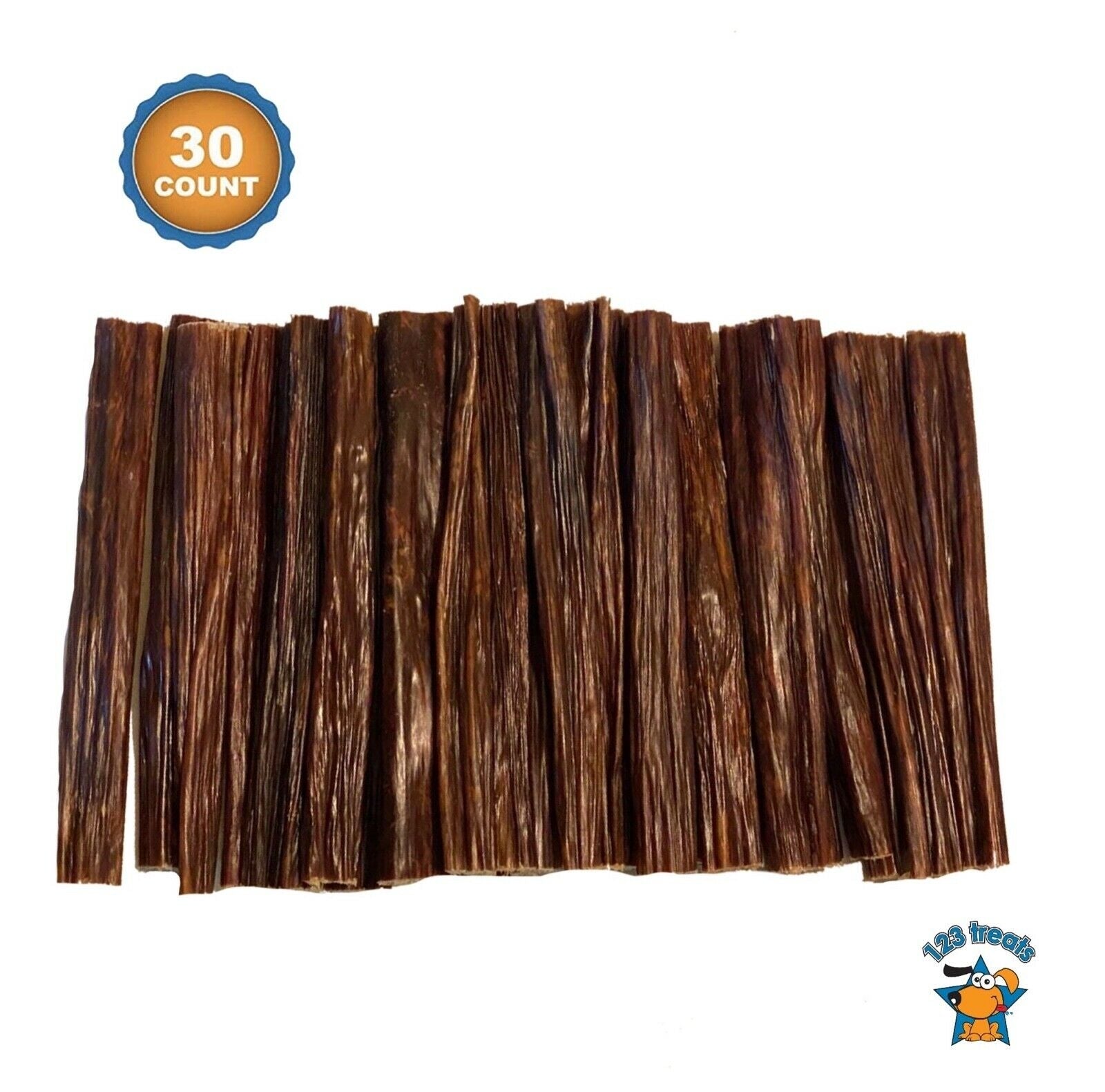 Beef Stick Dog Treats - 100% Natural Esophagus Gullet Chews for Dogs (6 inches 10 or 30 Count)